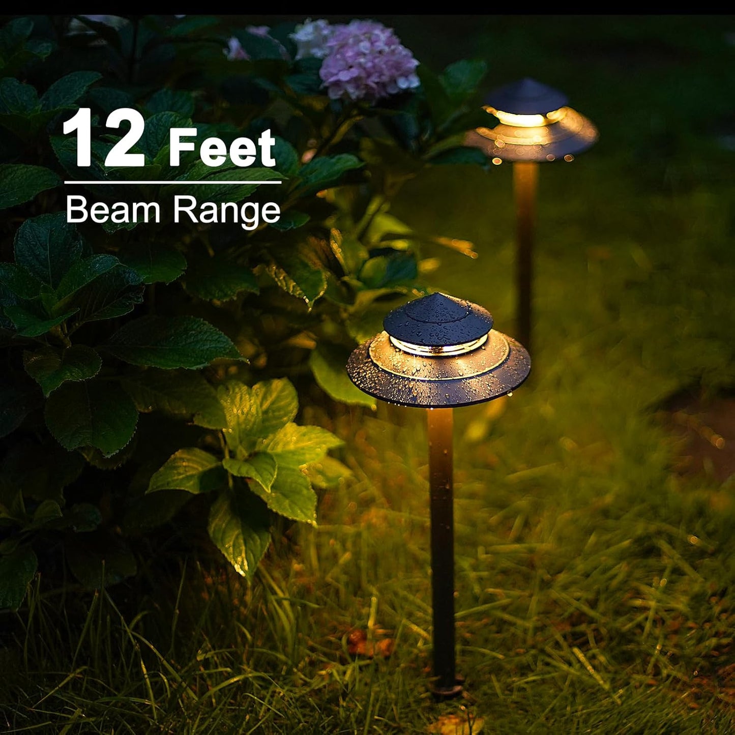 GOODSMANN Pathway Lights Kits 3W LED 8PK Outdoor Low Voltage Landscape Lighting 180 Lumen Hardwired 2 Tier Pagoda Path Light 3000K Warm White Metal 12V Electric Sidewalk Walkway Lights with Connectors