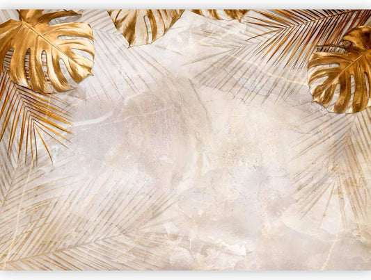 artgeist Wall Mural Tropical Leaves 173x124 in - Peel and Stick Self-Adhesive Wallpaper Removable Large Sticker Foil Wall Decor Print Picture Image Design Monstera Palm Green Leaves b-C-0788-a-a