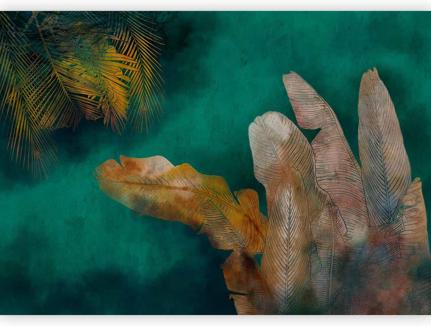 artgeist Wall Mural Jungle 177x124 in - XXL Non-Woven Wallpaper Fleece Wall Decor Photo Print Picture Image Design Leaves Green Yellow Nature b-A-0825-a-a