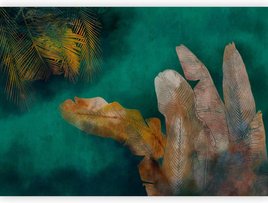 artgeist Premium Wall Mural Jungle 79x55 in - XXL Non-Woven Wallpaper Fleece Wall Decor Photo Print Picture Image Design Leaves Green Yellow Nature b-A-0825-a-a