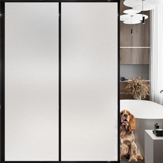 Window Privacy Film with Installation Tools, Static Cling, Anti UV, Heat Control, Ideal for Home Shower Office Glass Door (White Frosted, 17.5X78.7Inch)