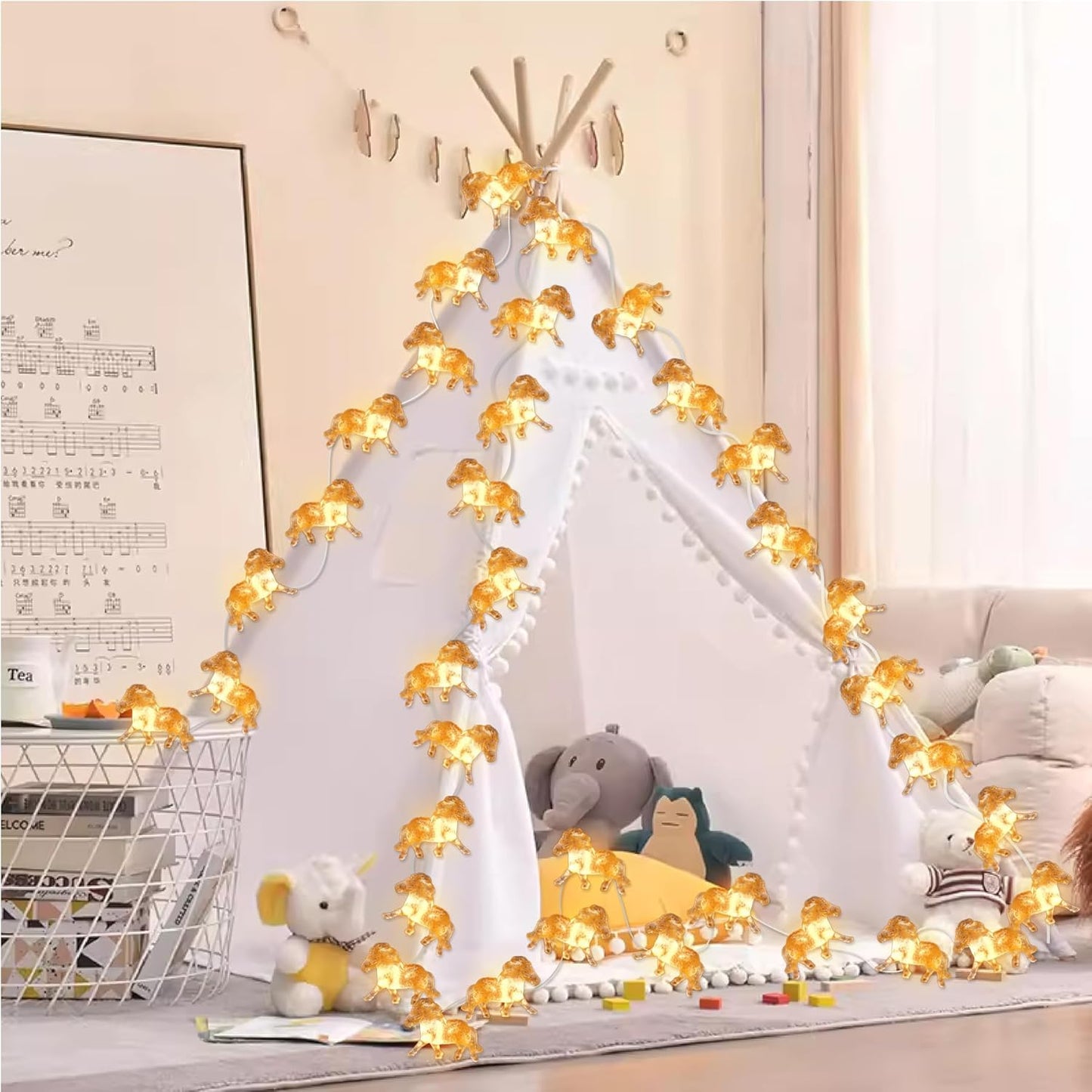 Fairy Pony String Lights Unique Decorative Light Horse Gifts for Girls Cute Lights 20LEDs 8ft Battery Operated for Birthday Horse Lover Xmas Thanksgiving Decor