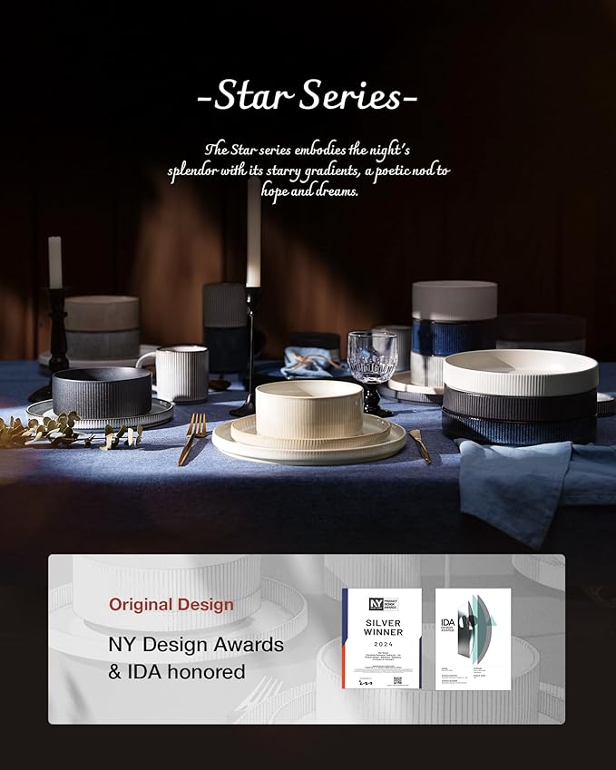 famiware Coffee Mug Set for 4, Star 12 oz Catering Mugs Cup Set with Handle for Coffee, Tea, Cocoa, Milk - Ceramic Stoneware Drinkware Set, Matte Green