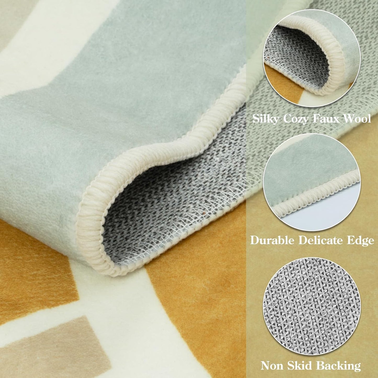 STARUIA Boho Machine Washable 6x9 Area Rugs for Living Room, Soft Non-Slip Large Sun Rainbow Nursery Kids Rug for Bedroom, Colorful Throw Rug Carpet for Classroom Office Dining Room(Monet,6'x9')