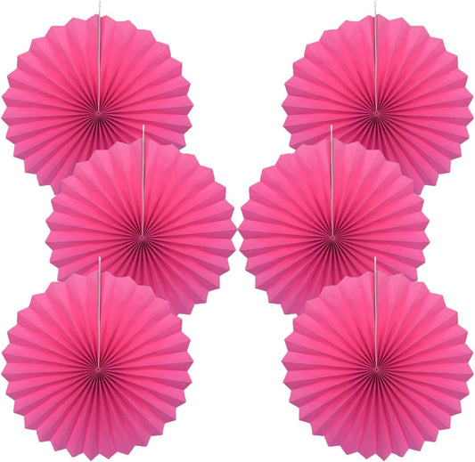 Red Graduation Party Decor,Girls Party Decorations ,Party Supplies Party Fans 16in, Anniversary Decorations for Party,Wedding Graduation Events Accessories 30 Color DIY Set （Rose Red）