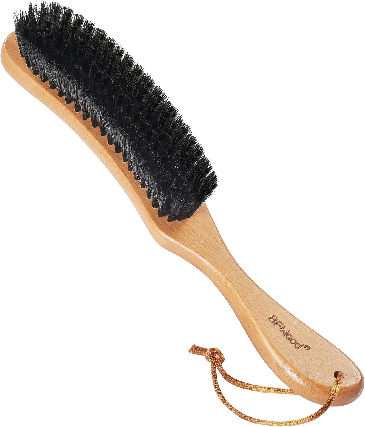 BFWood Clothes Brush - Boar Bristle Hat Brush Lint Brush for Suits, Cashmere, Wool, Velvet, Suede and Pet Hair - Large Beech Handle