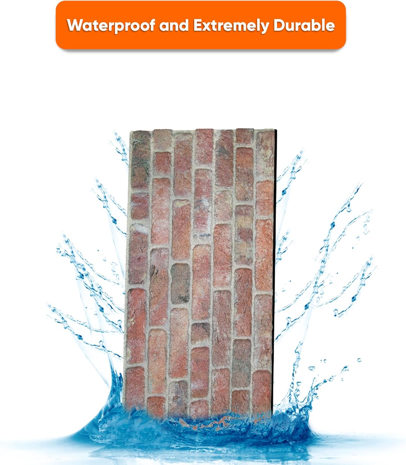 IZODEKOR 3D Wall Panels Brick Effect - Cladding, Stone Look, Styrofoam Facing for Living Room, Kitchen, Bathroom, Balcony, Bedroom, Back of Counter | Stone Bridge (10 x Panels) - Covers 53 sq ft