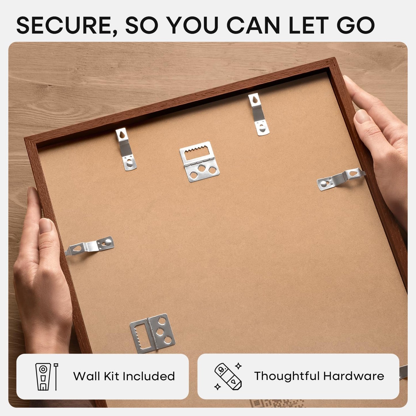 Homeforia 11x14 Brown Picture Frame, High End Dark Oak 11x14 Walnut Poster Frame with Mat 8x10, 11 x 14 Wooden Frame Matted to 8 by 10 inch Photo, 14x11 Thin Frames, Tempered Glass, Wall Kit, Set of 1