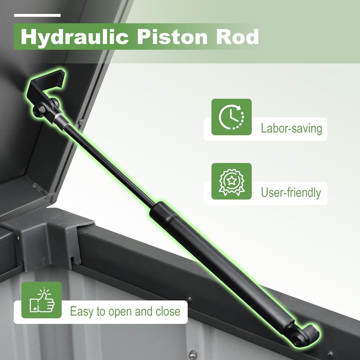 Domi 100 Gallon Deck Box, Outdoor Metal Lockable Storage Cabinet, Waterproof Steel Outdoor Bench with Lockable Lid, Side Handles & Rolling Casters for Outside Cushions, Pillows, Garden Tools, Grey