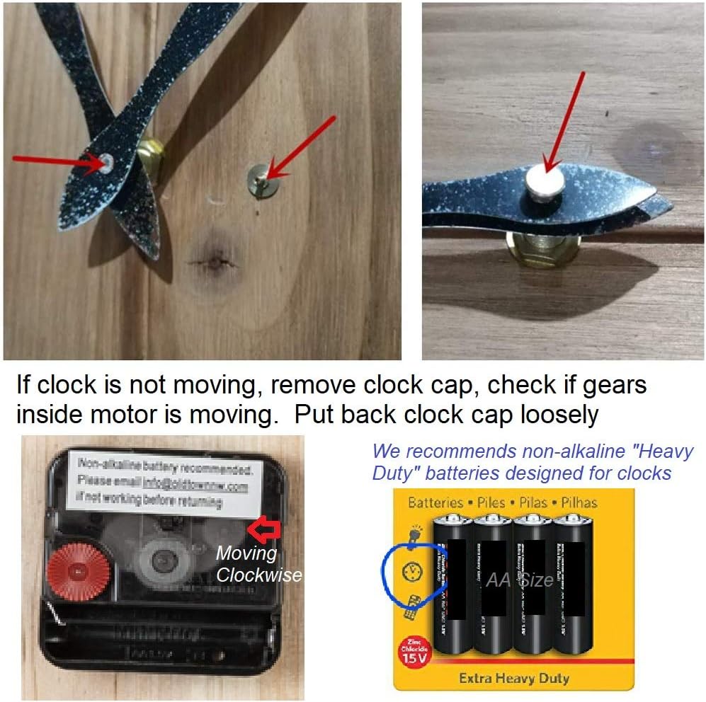 Oldtown Farmhouse Metal & Solid Wood Noiseless Wall Clock (Whitewash, 24-inch)