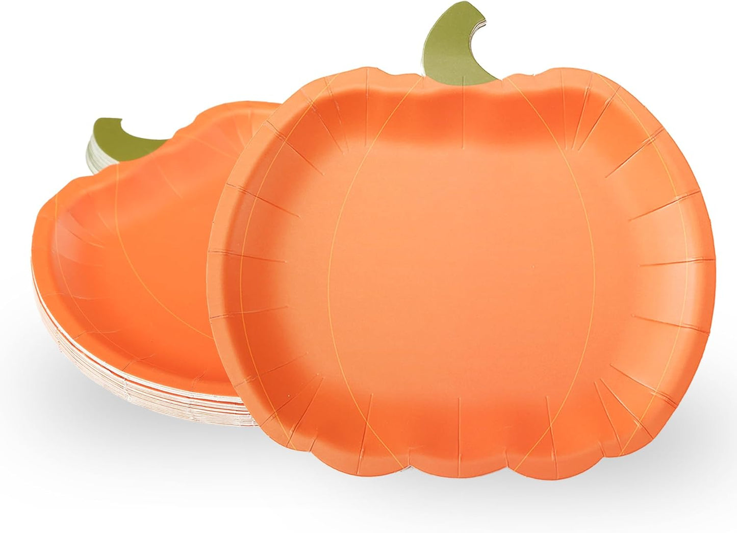 Cheerland Pumpkin Party Plates Fall Disposable Paper Plate Dessert Shaped Tableware for Summerween Birthday Baby Shower Halloween Classroom Autumn Harvest Thanksgiving Party Favor Decorations 48pcs
