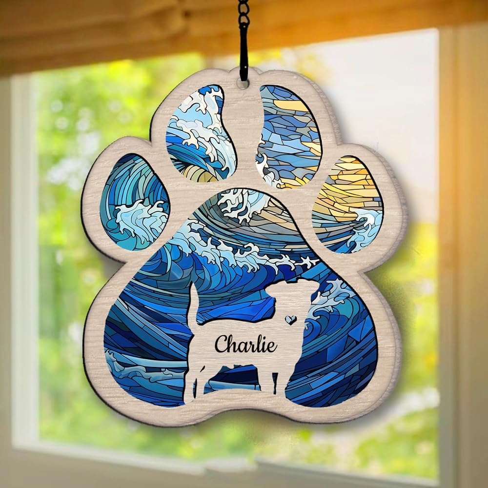 Personalized Border Collie Suncatcher Dog Memorial Gifts, Custom Border Collie Ornament Christmas Tree, Pet Remembrance Gift, Loss of Dog Sympathy Gift, Pets Memorial Ornament, Pet Loss Suncatcher
