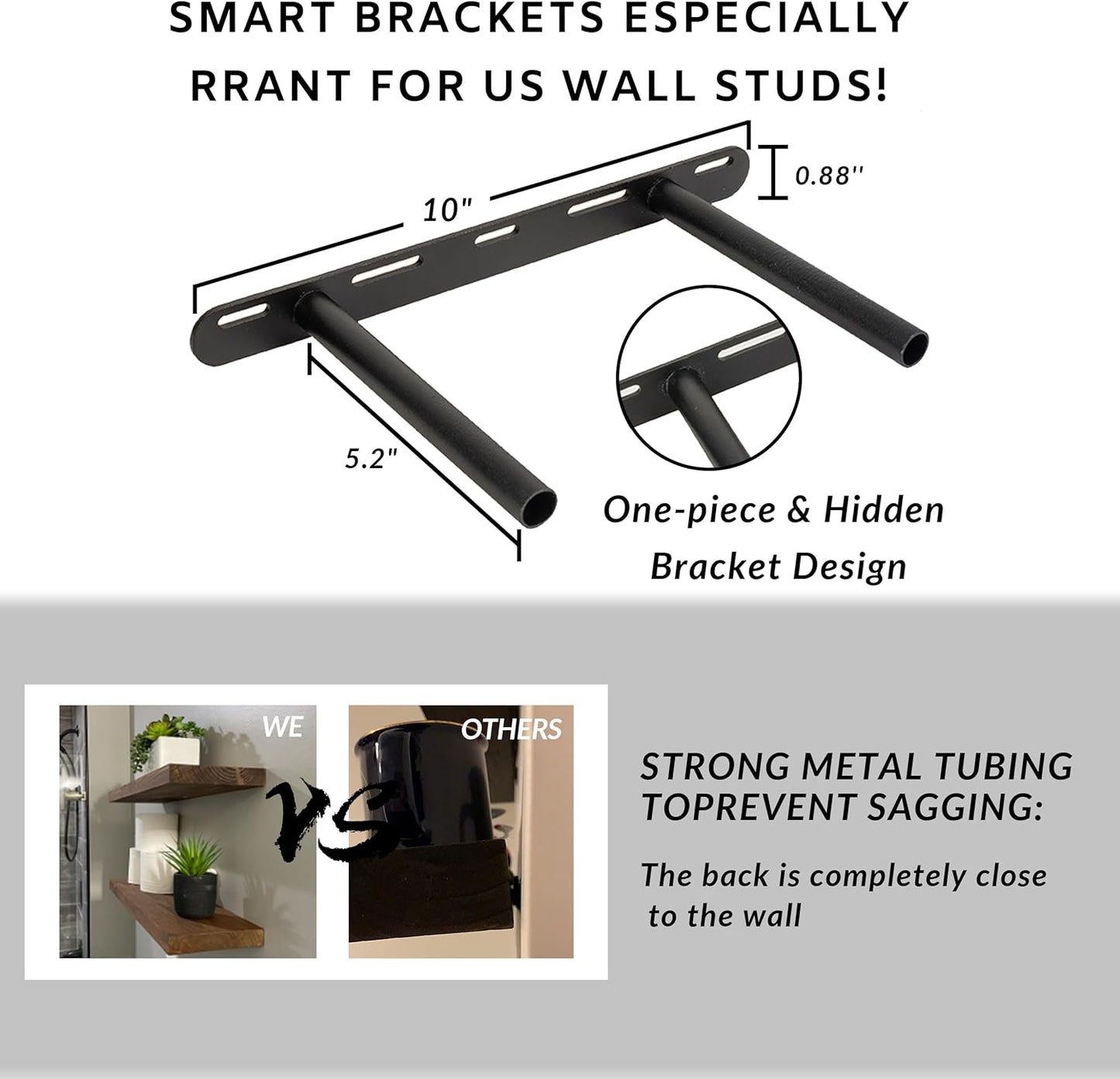 BGMG Wood Floating Shelves for Wall 18 inch, Distressed, Rustic Wooden Wall Mount Shelves for Bathroom Living Room Bedroom Kitchen Farmhouse Set of 2-18x6.7x1.25 inch-Distressed Walnut