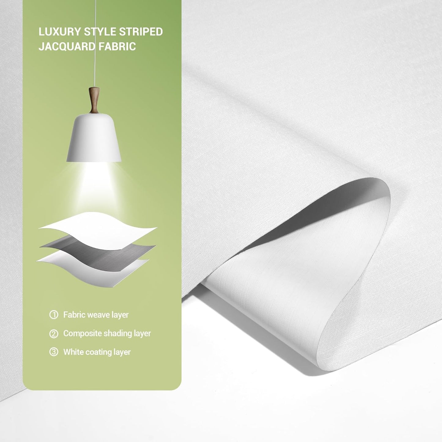 Blackout Roller Shades for Indoor Windows, Cordless Jacquard Fabric-Matched Roller Blinds, Easy to Install Privacy UV Protection Roll Up Blinds for Home Office, Pure White, 27" W x 72" H