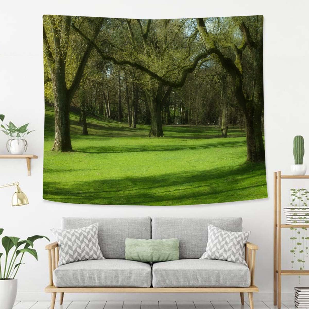 Landscape Tapestry For Bedroom Landscape Of Kings Park Green And Nature Scene Tapestries Wall Hanging For Living Room Dorm Office 60×50 In