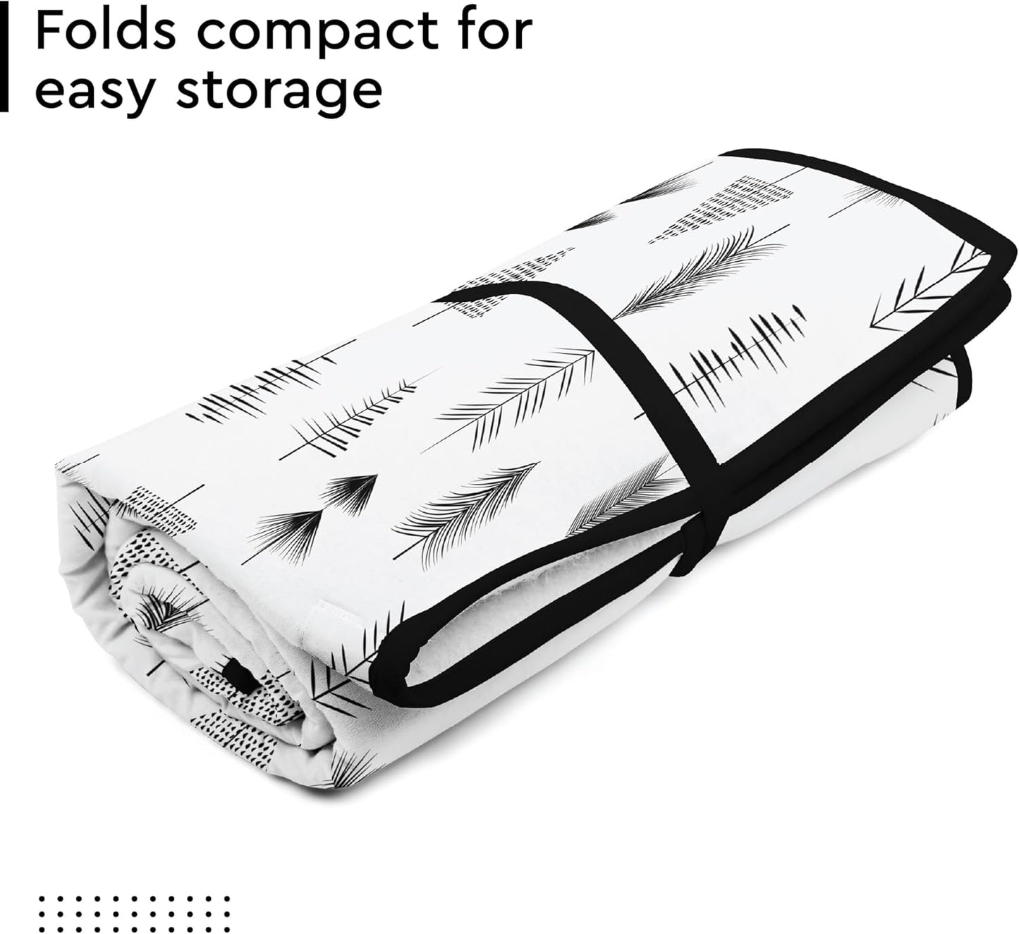 Encasa XO Ironing Mat/Pad (Large 48"x28") with 3mm Padding & Silicone Iron Rest for Steam Pressing on Tabletop or Bed - Heat Resistant, Portable, Quilting & Travel Blanket - Black Arrow