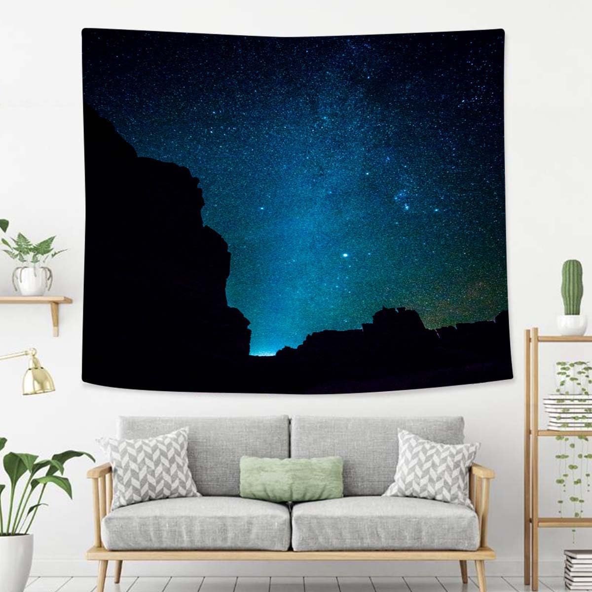 Galaxy Tapestry For Bedroom Milky Way The Starry Sky Over The Mountains In The Arches National Park Utah Tapestries Wall Hanging For Living Room Dorm Office 80×60 In