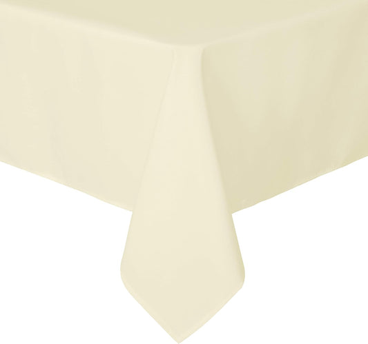sancua Rectangle Tablecloth - 54 x 78 Inch - Stain and Wrinkle Resistant Washable Polyester Table Cloth, Decorative Fabric Table Cover for Dining Tables, Buffet Parties and Camping, Beige
