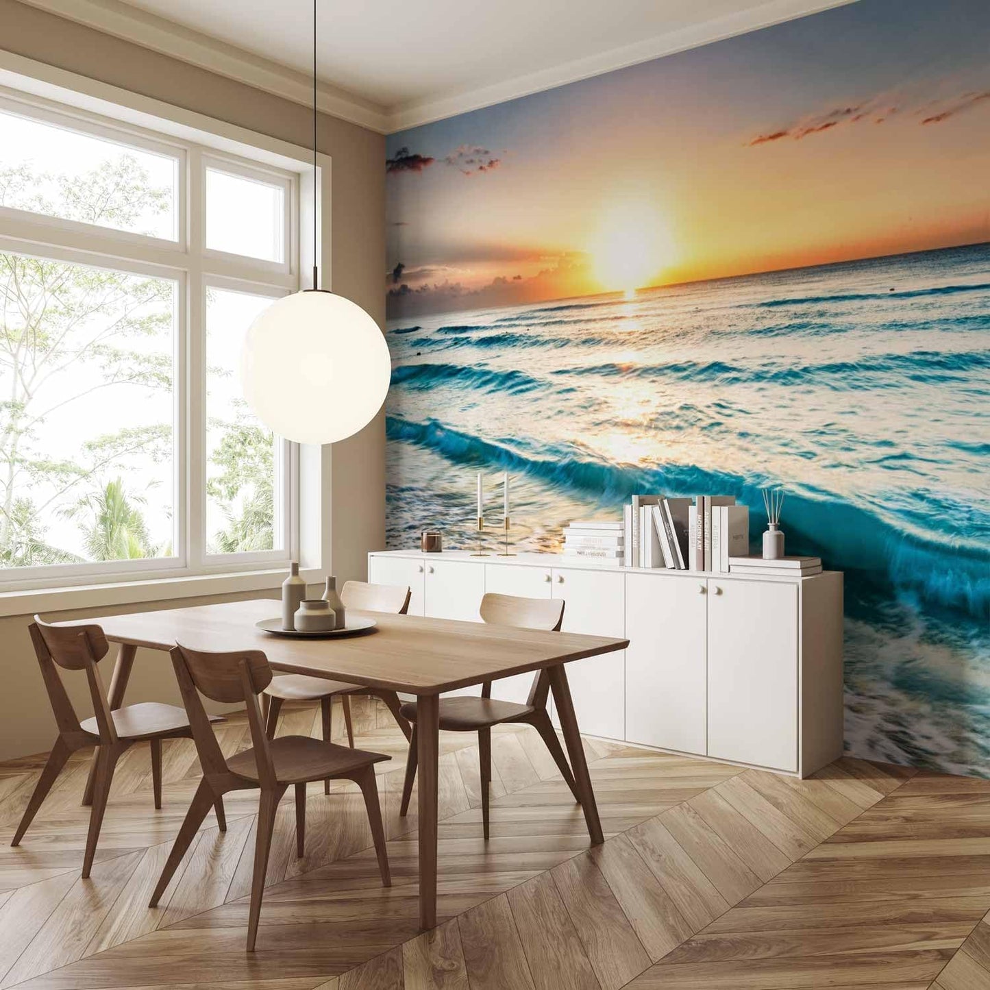 artgeist Wall Mural Peel and Stick Nature 212x98 in - XXL Self-Adhesive Corner Wallpaper Removable Large Sticker Foil Angle Wallpaper Nature Beach Sand Sea Viewc-B-0552-a-b