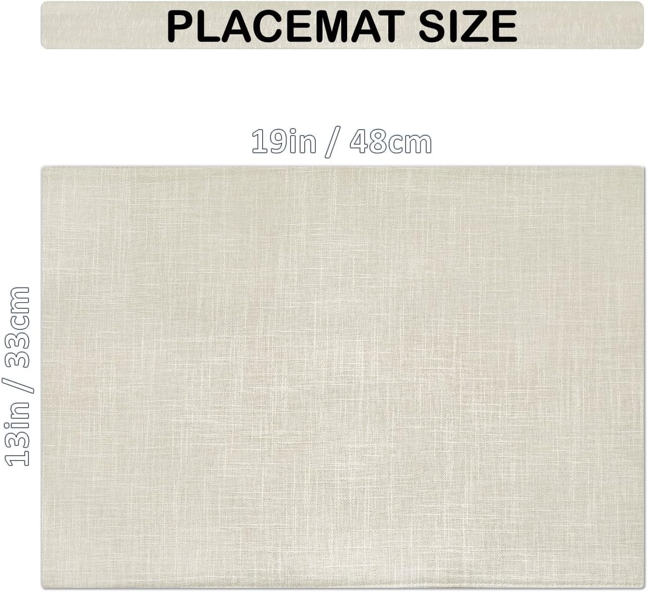 Placemat Set-Washable Place Mats for Parties, Elegant Table Mats for Kitchen Table, Set of 4 Dining Table Placemats, Heat-Resistant Cloth Placemats for Indoor and Outdoor,13x19-Light Beige