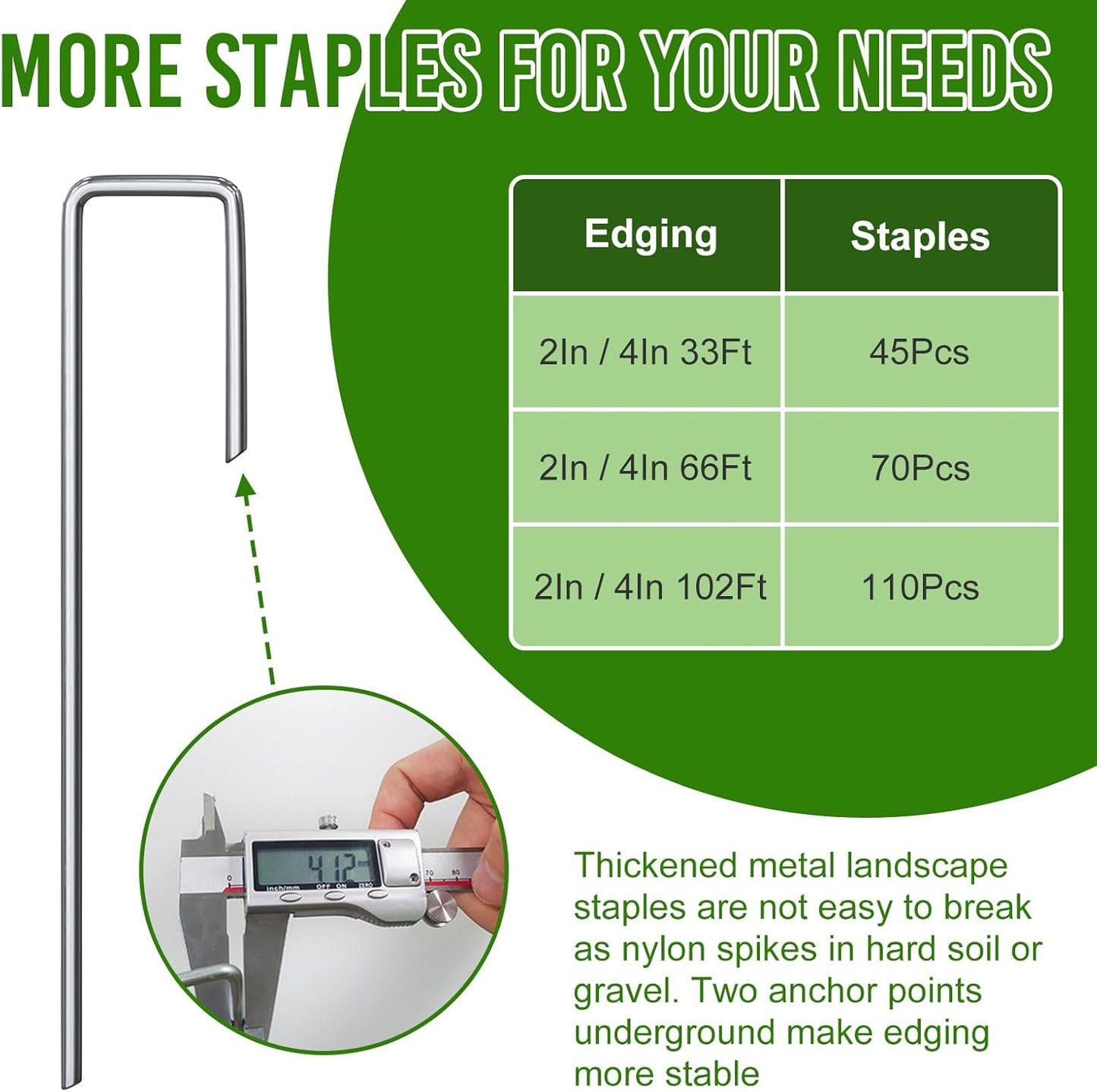 4 Inch Tall 66FT Landscape Edging with 70Pcs Metal Spikes, Plastic Garden Edging Border Landscape Edging Lawn Edging for Landscaping, Flower Bed, Paver, Yard