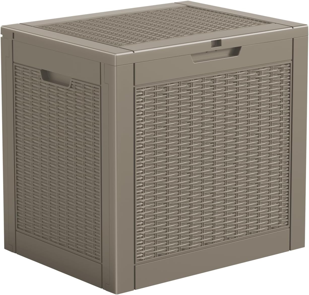 Vixzen 31 Gallon Resin Deck Box - Lockable Outdoor Storage for Patio Cushions, Garden Tools, Pool Supplies，Grey