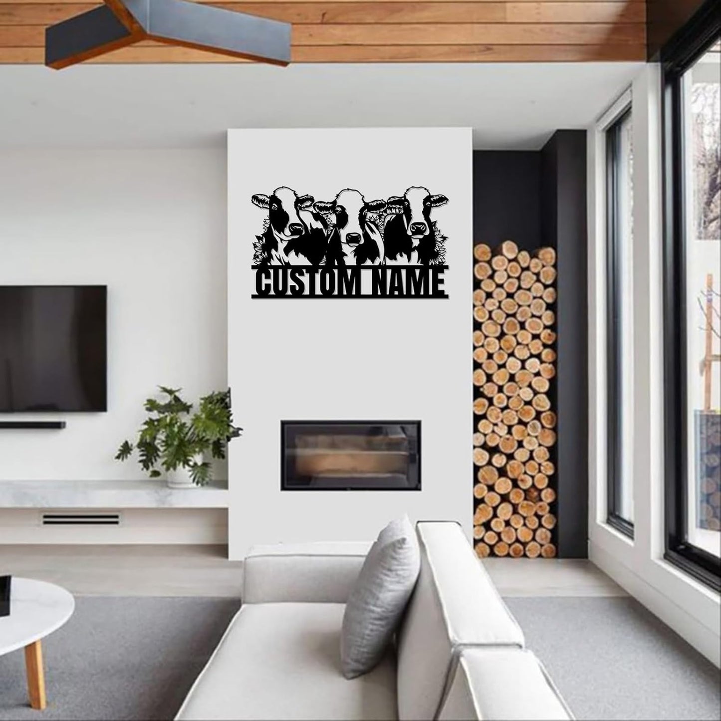 Custom Metal Sign, Personalized Last Name Wall Art, Farm Customized Metal Wall Decor for Wedding, Cow Plaque Decor for Farmhouse Living Room Indoor/Outdoor Wall Hanging