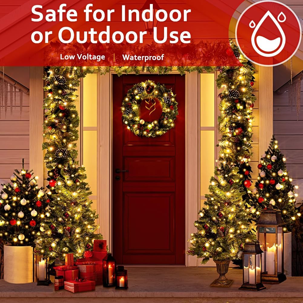 500 LED String Lights Indoor Outdoor Green Wire, Fairy Lights Warm White Christmas Lights for Classroom, 170 FT One Long Strand Fairy Classroom Light Plug in for Home Wedding Tree Yard Patio Decor