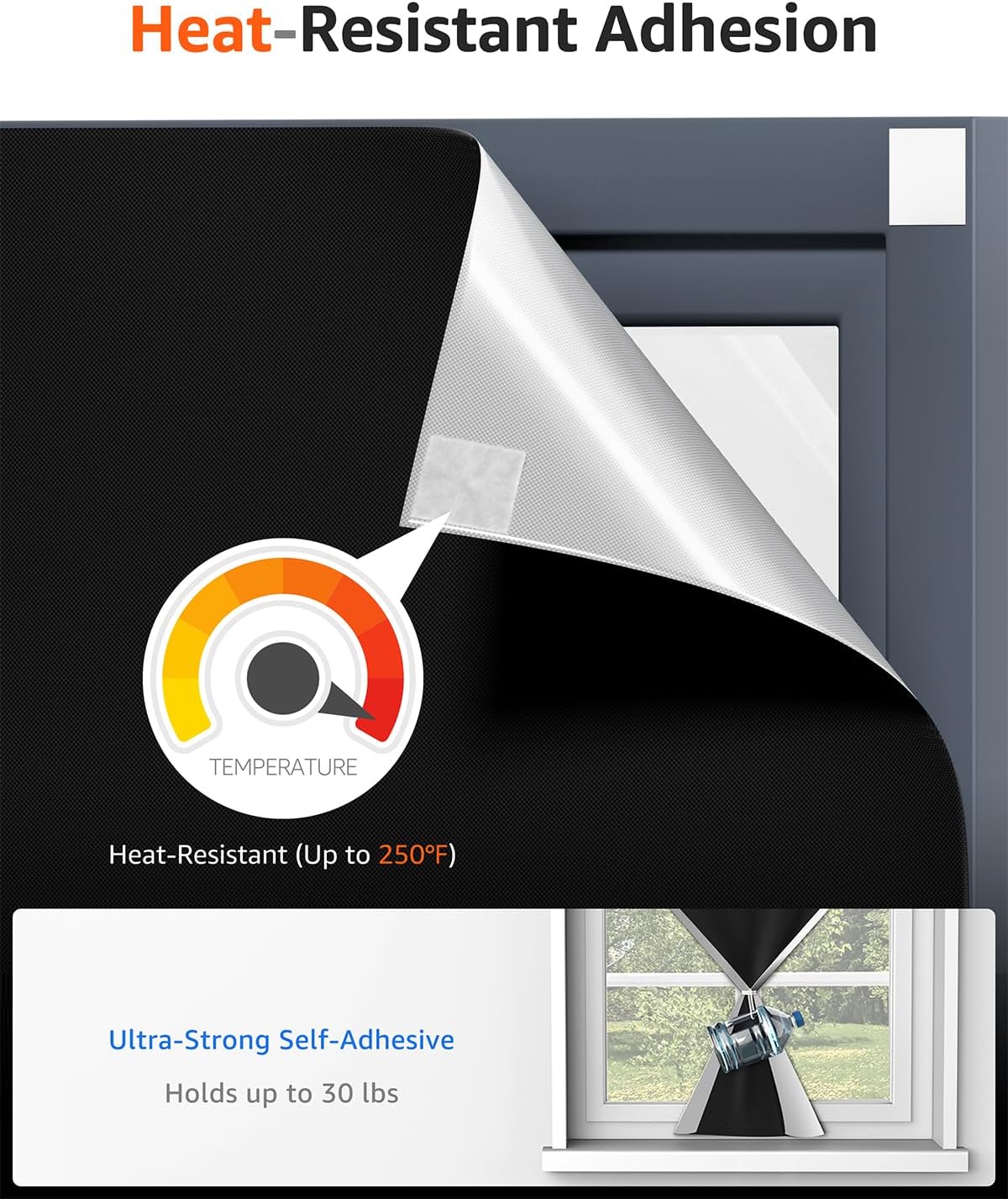 Sumobaby Blackout Curtains for Bedroom Portable 84”x57”Black Out Window Cover with Heat-Resistant Hook&Loop Tape,100% Blackout Shades,NoDrill Blinds for Windows DIY Cut Fit for Nursery&Dorm Room,Black