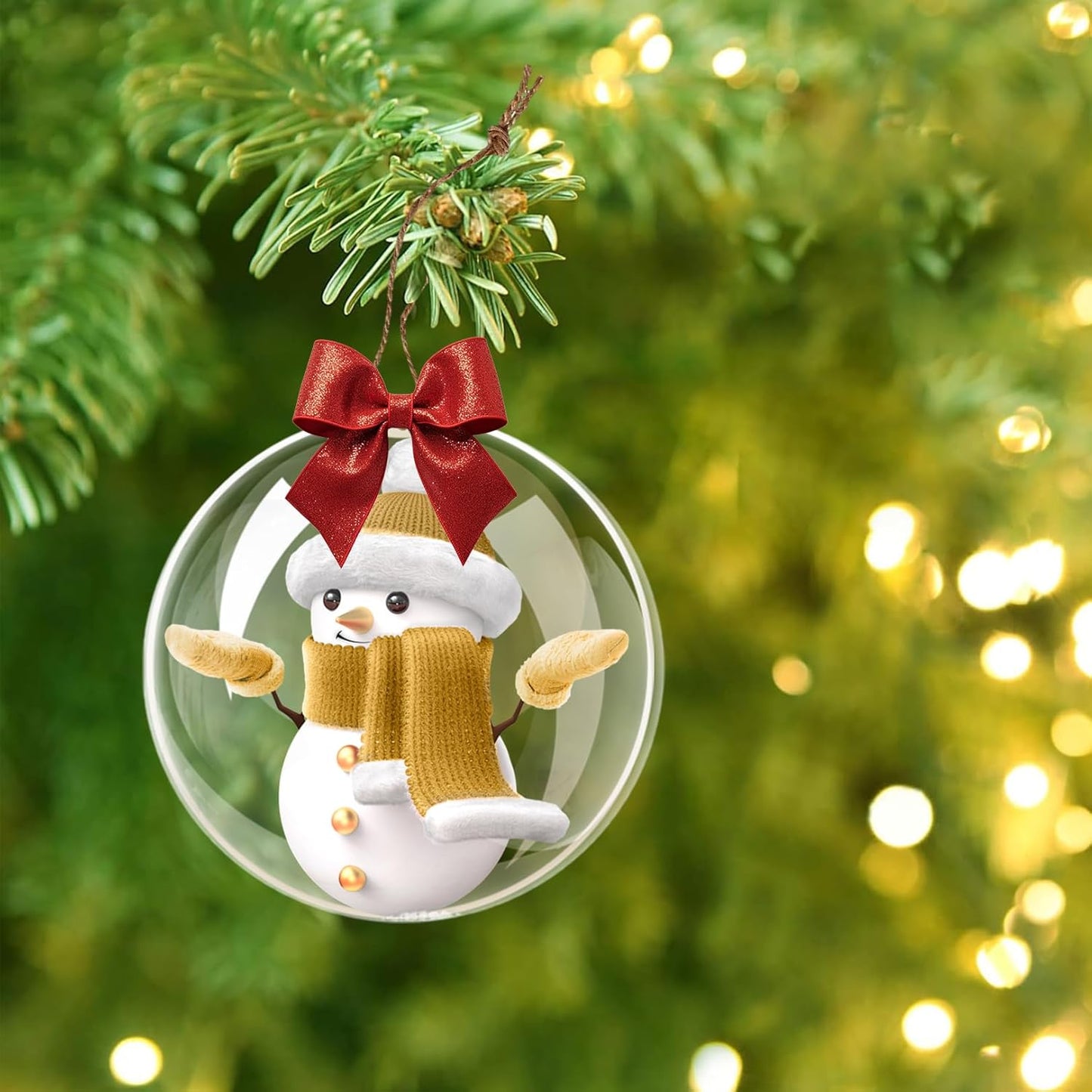 20PCS Christmas Ornaments,5CM Clear Plastic Ornaments Balls,Clear Christmas Ornament for Crafts,Acrylic Fillable Xmas Tree Ornament Balls for DIY,Wedding,Parclearty and Valentine's Day (S-5CM)