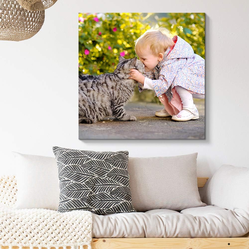 NWT Custom Canvas Prints with Your Photos for Pet/Animal, Personalized Canvas Pictures for Wall to Print Framed 24x24 inches