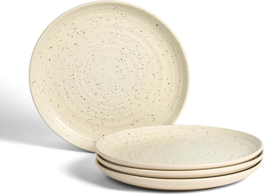Stone Lain Dua 4-Piece Dinner Plate Set Stoneware, White