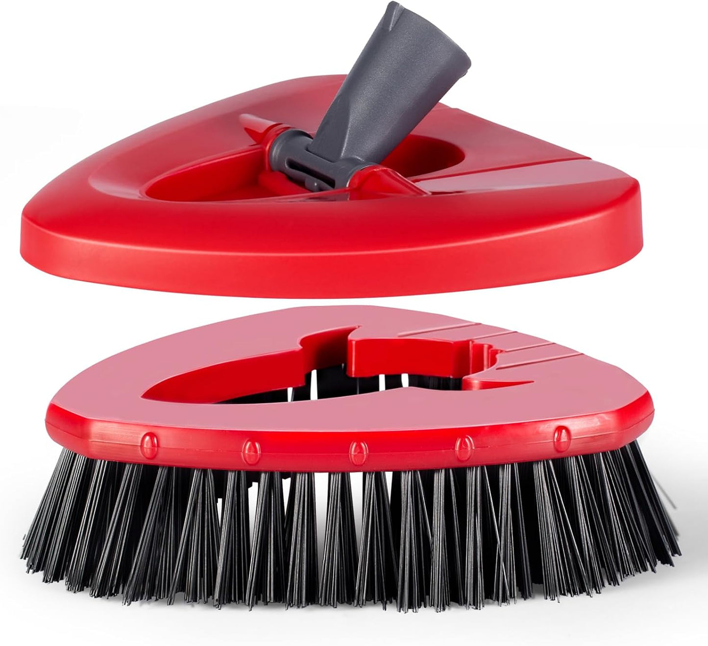 Scrub Brush with Refill Base, Spin Mop Head Scrubber Replacement Compatible with O Cedar EasyWring 1-Tank System, Hard Bristles Floor Scrubber, Tub & Tile Cleaning Brush for Bathroom, Kitchen, Patio