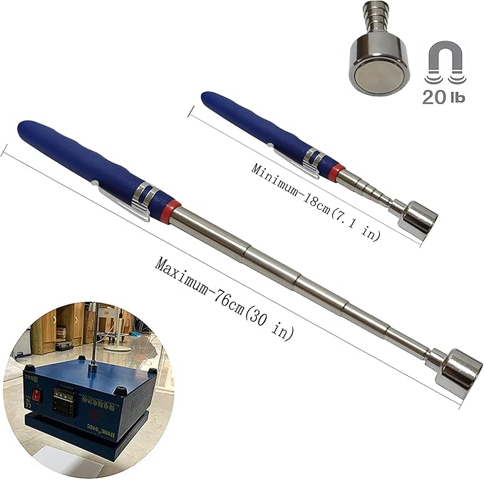 20lbs Magnetic Telescoping Pick Up Tool for Small Metal Tools Extendable Extends from 7 to 31 in / 185-762mm,Useful for Hard-to-Reach Picking Tool,for Men, DIY Handyman, Father/Dad, Husband.