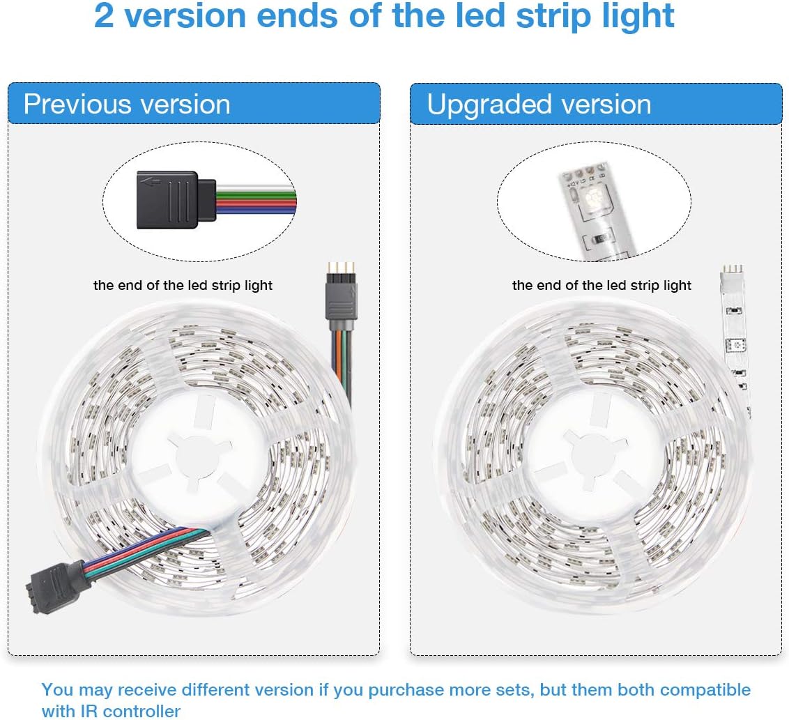 DAYBETTER Led Strip Lights 32.8 ft RGB Color Changing Lights Strip for Bedroom, Desk, Home Decoration, with Remote and Power Supply