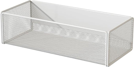 Magnetic Basket Organizer Holder for Fridge Magnetic Storage Bin Box Containers for Refrigerator Whiteboard Classroom (Large, White)