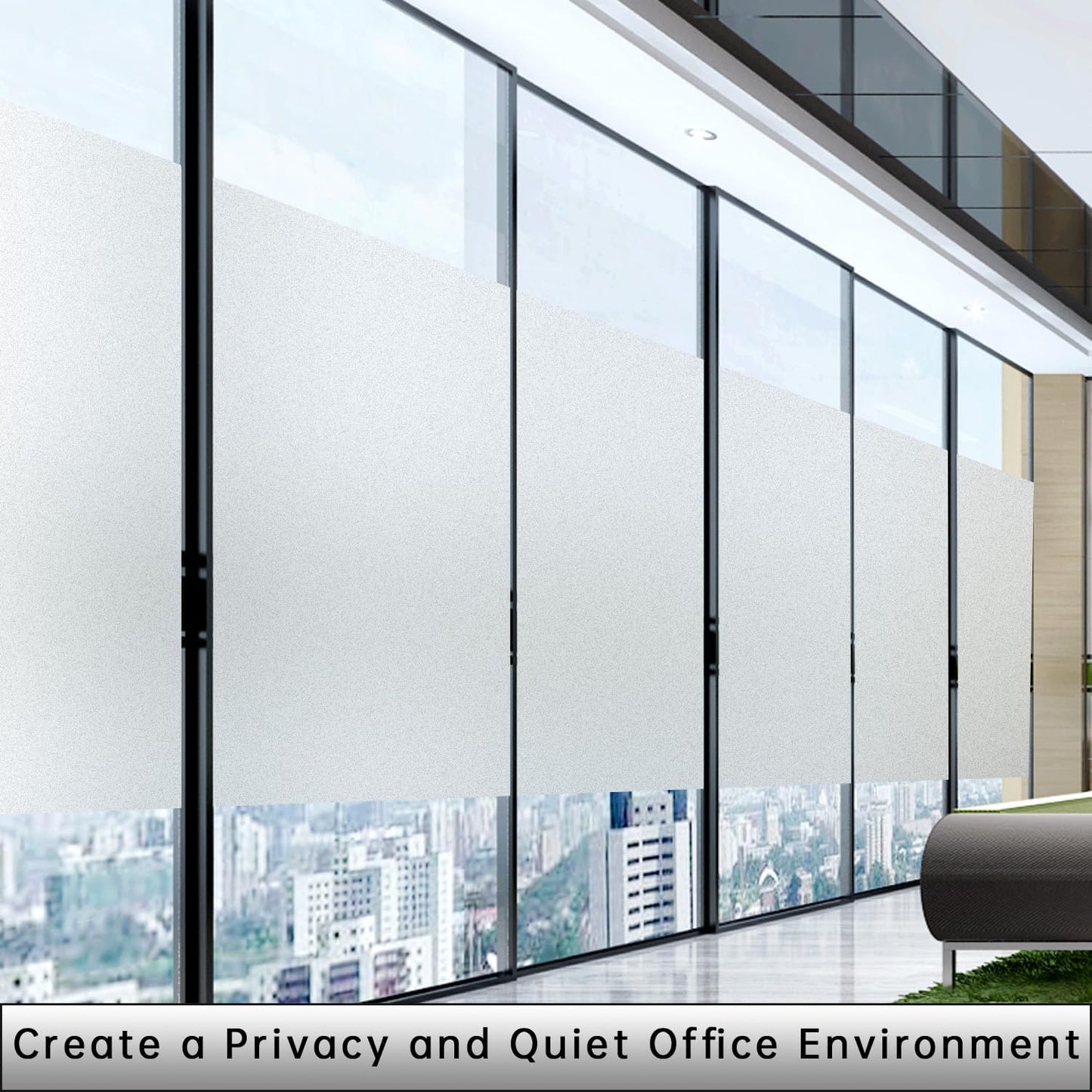 Window Privacy Film with Installation Tools, Static Cling, Anti UV, Heat Control, Ideal for Home Shower Office Glass Door (White Frosted【Glue-Free】, 45.2X78.7Inch)