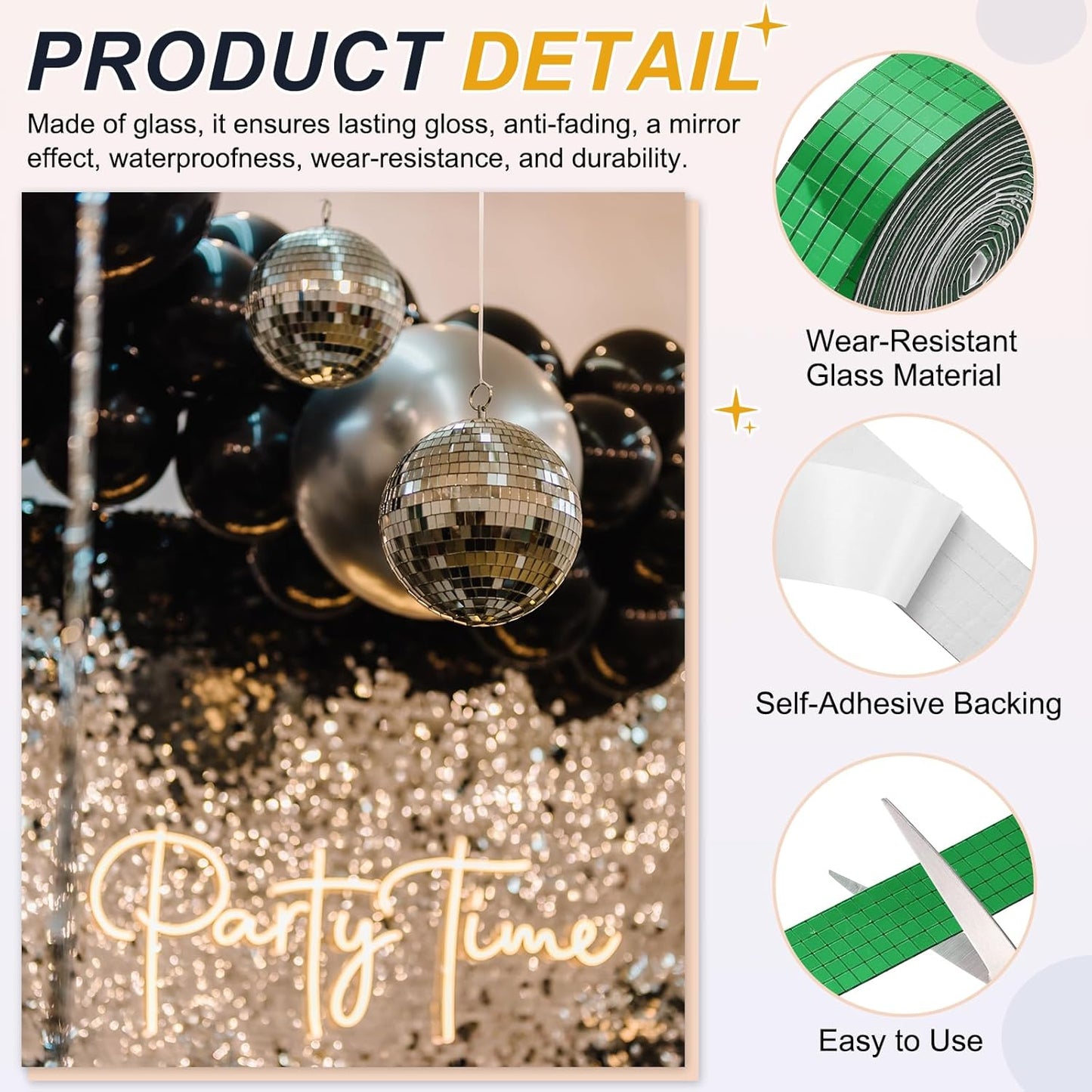 PATIKIL 5x5mm Self Adhesive Mirrors Mosaic Tiles, 3600 Pcs Square Mini Glass Mosaic Disco Tile Sticker for DIY Craft Disco Ball Party Decoration, Green