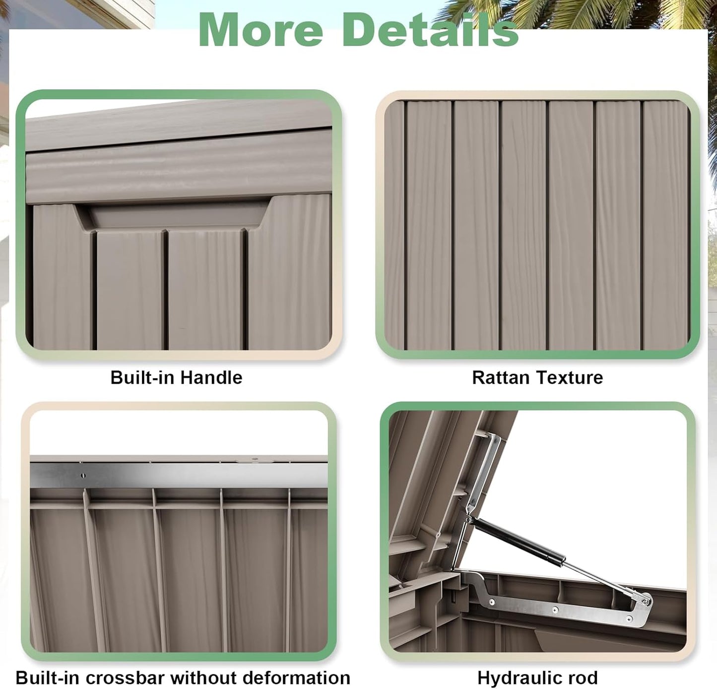 DRATO 80 Gallon Large Deck Box, Outdoor Storage Box for Patio Furniture, Patio Cushions, Gardening Tools, Pool Supplies 480lbs Weight Capacity,Waterproof Resin Storage Boxes