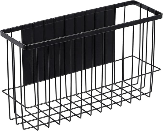 dedoot Magnetic Holder Locker Strong Black Mesh Holder Magnetic Basket Organizer Shelf Rack for Whiteboard,Fridge, Sponge, Recipe, Beverage ,Refrigerator ,Office File Foil,10.25x 3.6x 6 inches