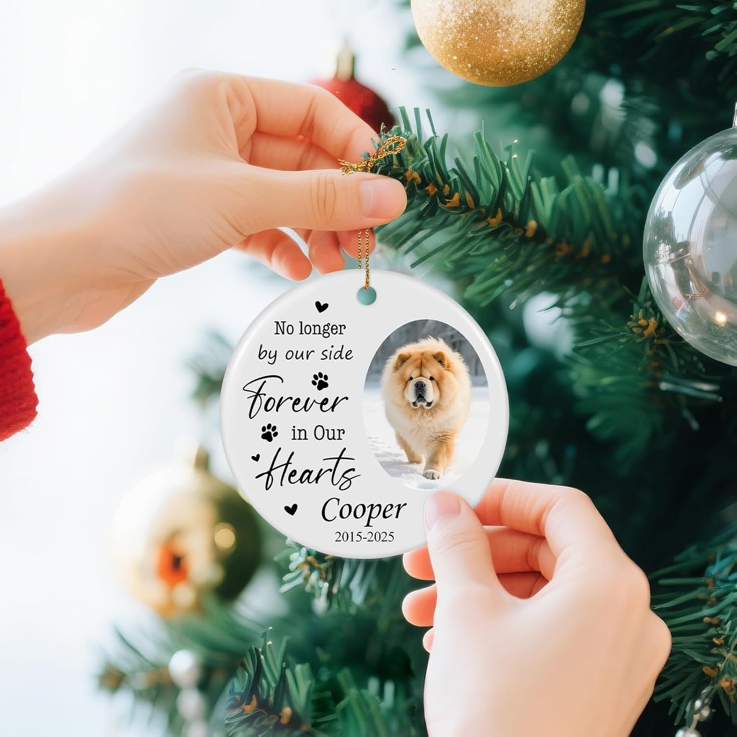 Custom Dog Memorial Gifts, Personalized Pet Memorial Ornament, Customized Christmas Ornaments 2025, Sympathy Keepsake Gift for Loss of Loved One, Dog Lover Gifts