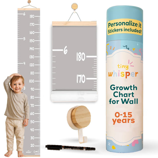 Height Chart for Kids Customizable Kids Height Wall Chart with Stickers, Marker & Hook Hanging Growth Chart Measurement for Wall Easy Installation for Baby Room Nursery and Playroom
