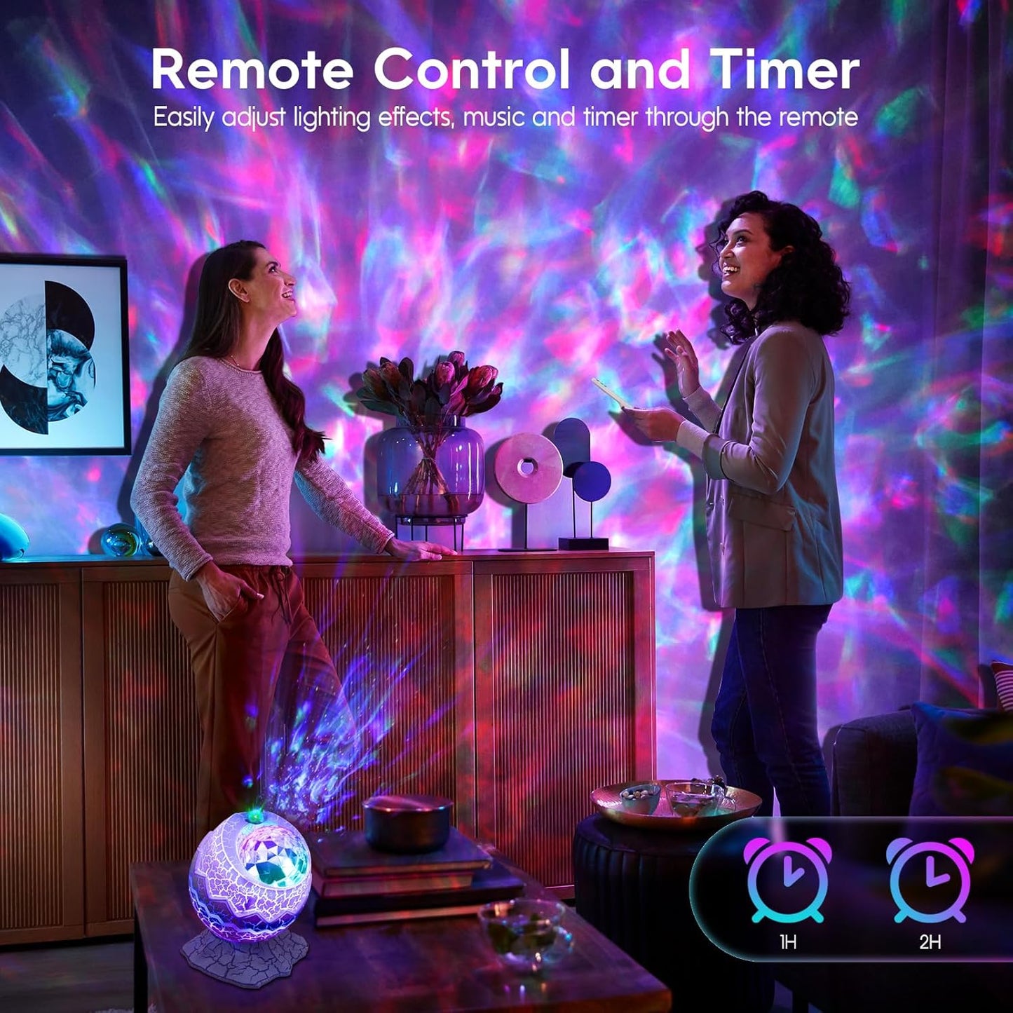 Rossetta Galaxy Projector, Star Projector for Bedroom, Night Lights for Kids Room with White Noise, Bluetooth Speaker, Timer and Remote, Room Decor, Gifts for Girls, Boys, Adults, Christmas, Birthday