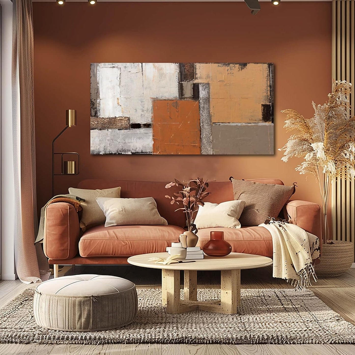 Colorful Wall Art Orange Wall Decor Abstract Wall Decorations for Living Room Graffiti Wall Posters Artwork 24"x48"