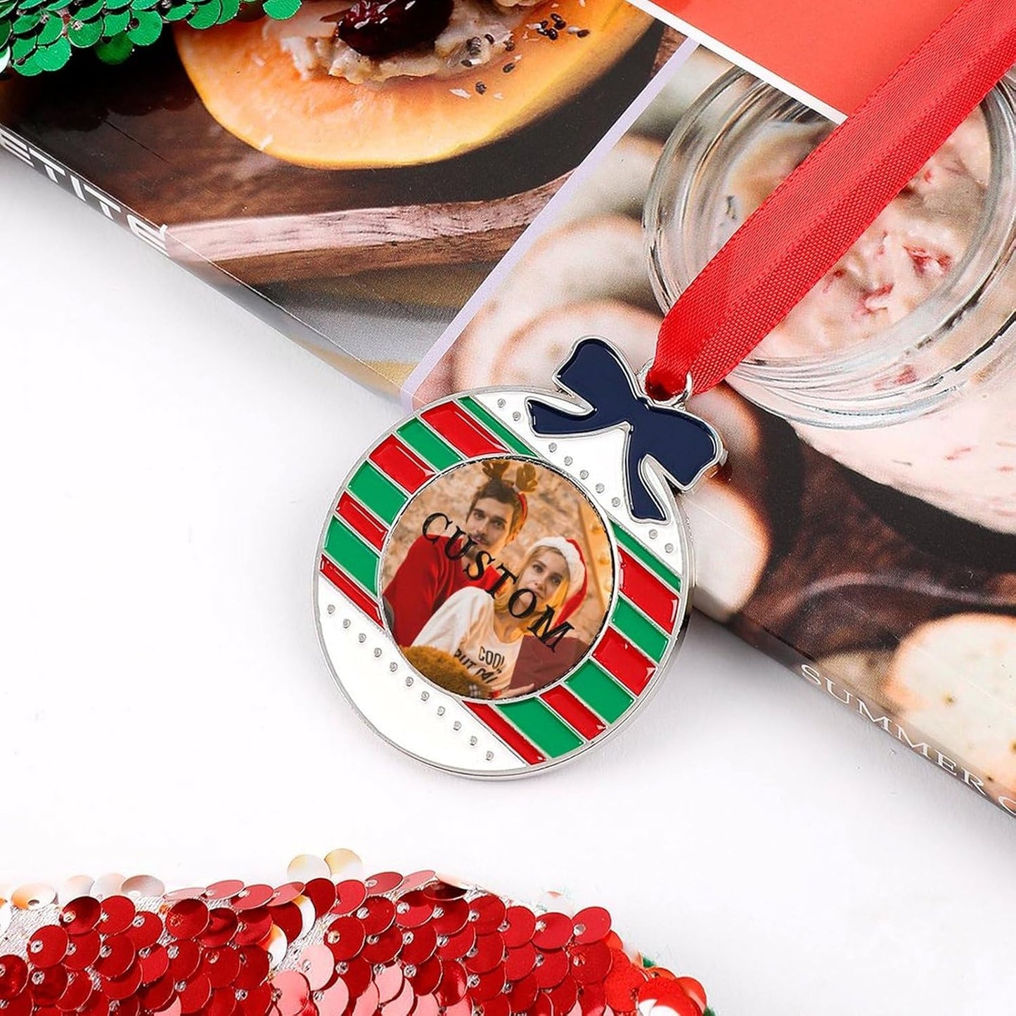 Personalized Christmas Ornaments - Custom Picture & Text Ornaments for Christmas 2024, Baby's 1st Christmas Ornament with Picture for Xmas Tree Custom Gifts for Family, Mom, Dad, Friend (Gift)