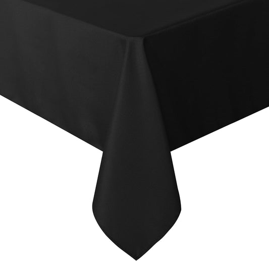 sancua Square Tablecloth - 54 x 54 Inch - Stain and Wrinkle Resistant Washable Polyester Table Cloth, Decorative Fabric Table Cover for Dining Tables, Buffet Parties and Camping, Black