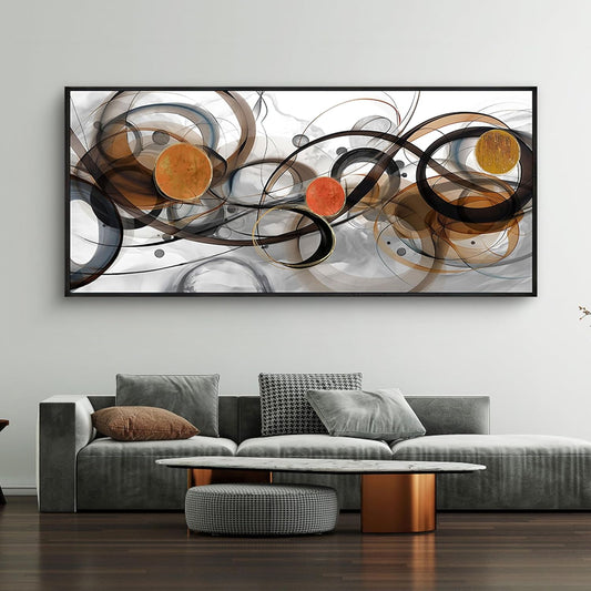 XLSJERST Large Wall Art for Living Room - 86x39 Inches Black and Gray Canvas Picture Framed Artwork for wall Modern Abstract Minimalist Paintings Oversize Wall Decor