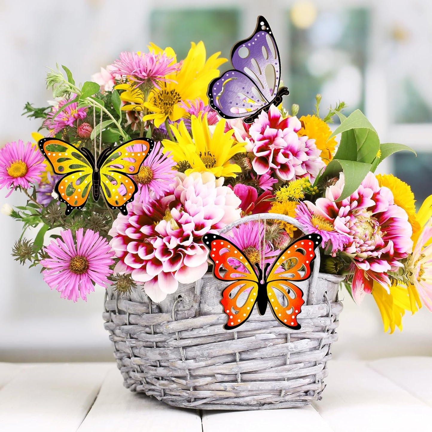 36PCS Wooden Hollow Butterfly Ornaments to Paint, 6 Styles DIY Blank Unfinished Wood Cutouts Ornament for Crafts Hanging Decorations Summer