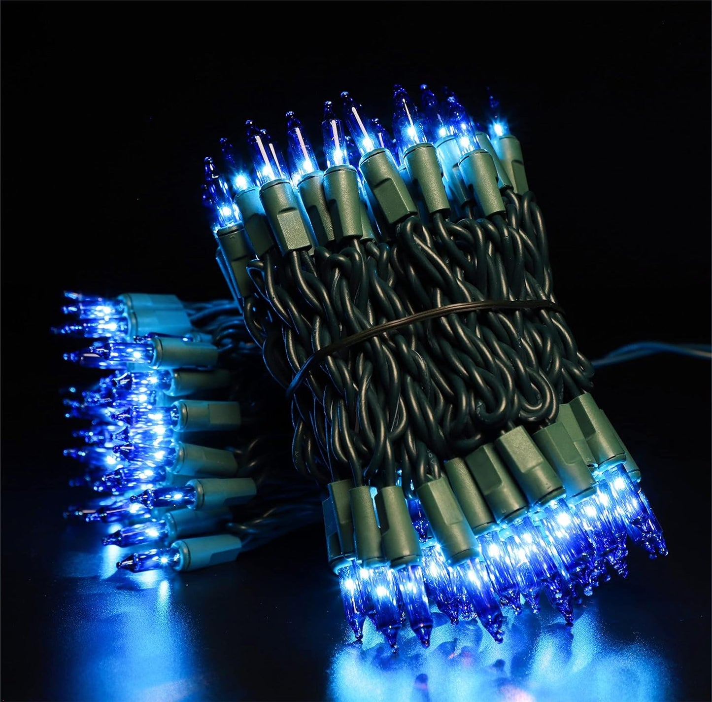 Green Wire,Blue Incandescent Bulb 100 Mini String Lights for Indoor Christmas Tree Garland Birthday Wedding Party Festival Decoration