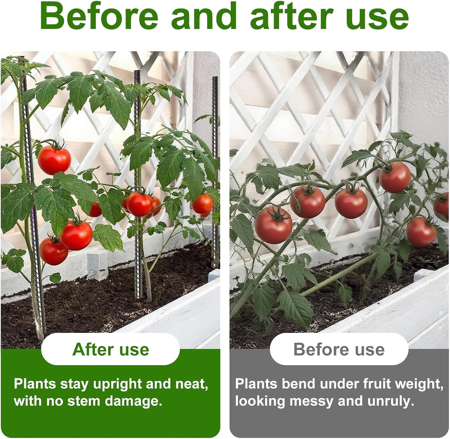 AAGUT 40" Rebar Stakes 20 pcs, Heavy Duty 1/2" Landscpe Timber Spikes Concrete Forming Stakes Straight Metal Garden Plant Stakes Anti Rust Black Coating